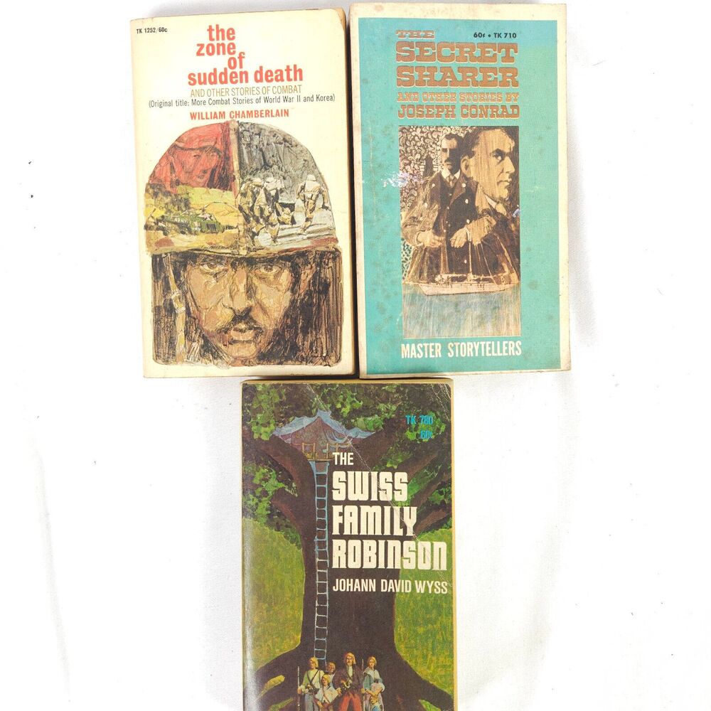 Vintage Book Lot - Swiss Family Robinson - Zone‎ of Sudden Death - Secret Sharer